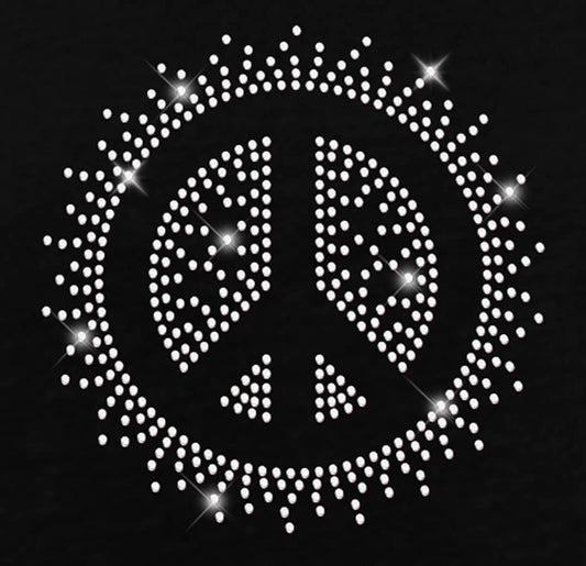 Peace-Zeichen Symbol Strassmotiv Bügelbild Silber 200 x 200 mm