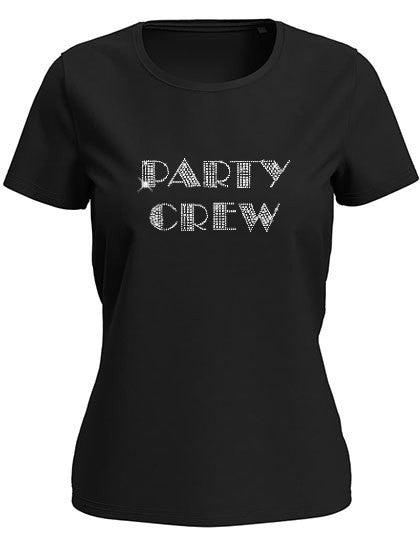 Blingeling® LUX Party Crew Damen T-Shirt mit Silber Strass - JGA