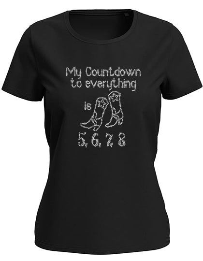 Blingeling® LUX Line Dance Damen T-Shirt mit Strass My Count To Everything is 5,6,7,8