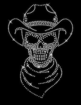  Cowboy Totenkopf - Strass Applikation 210 x 300 mm