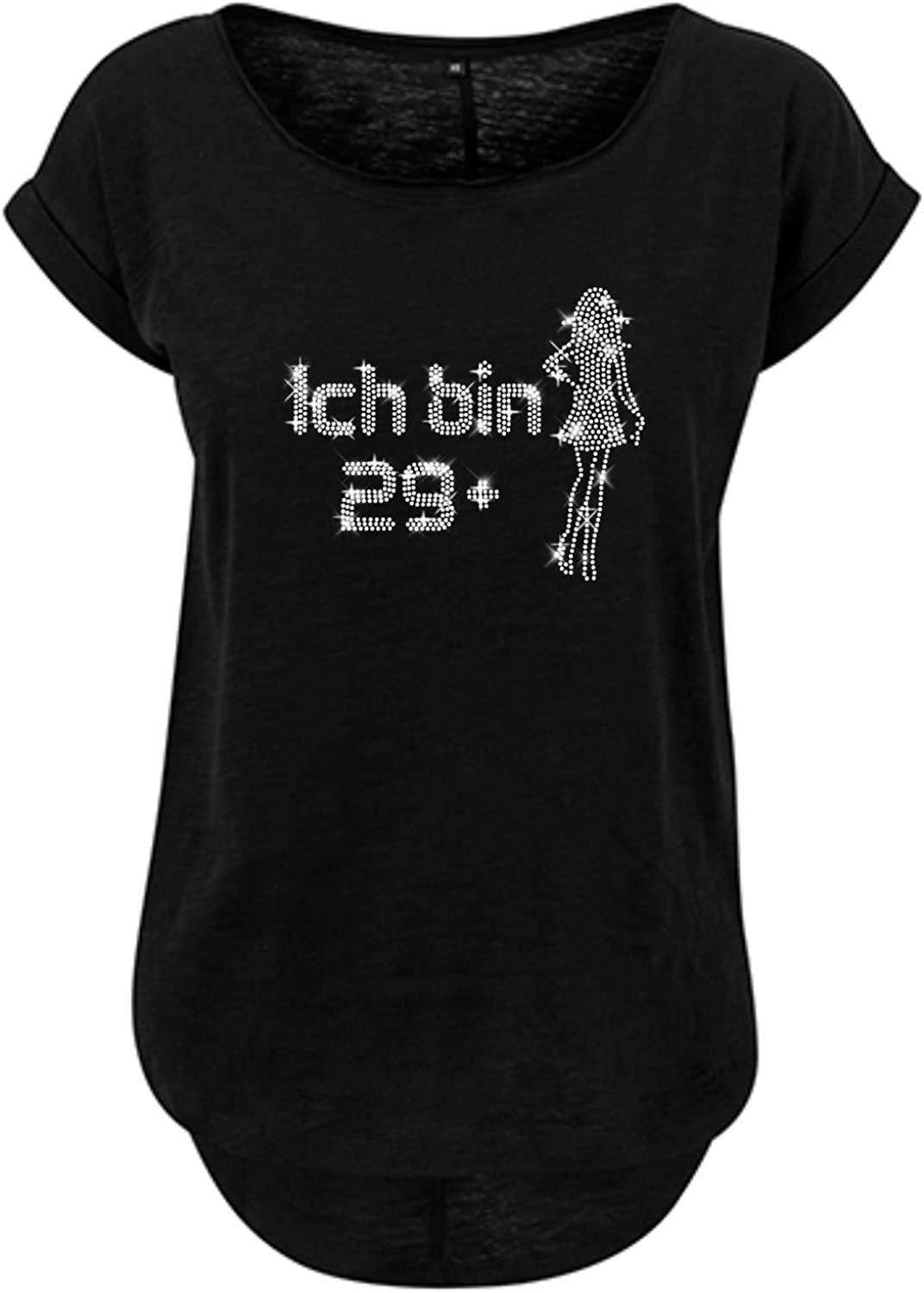 Blingeling® 30. Geburtstag Damen T-Shirt mit Strass Spruch: Bin 29+