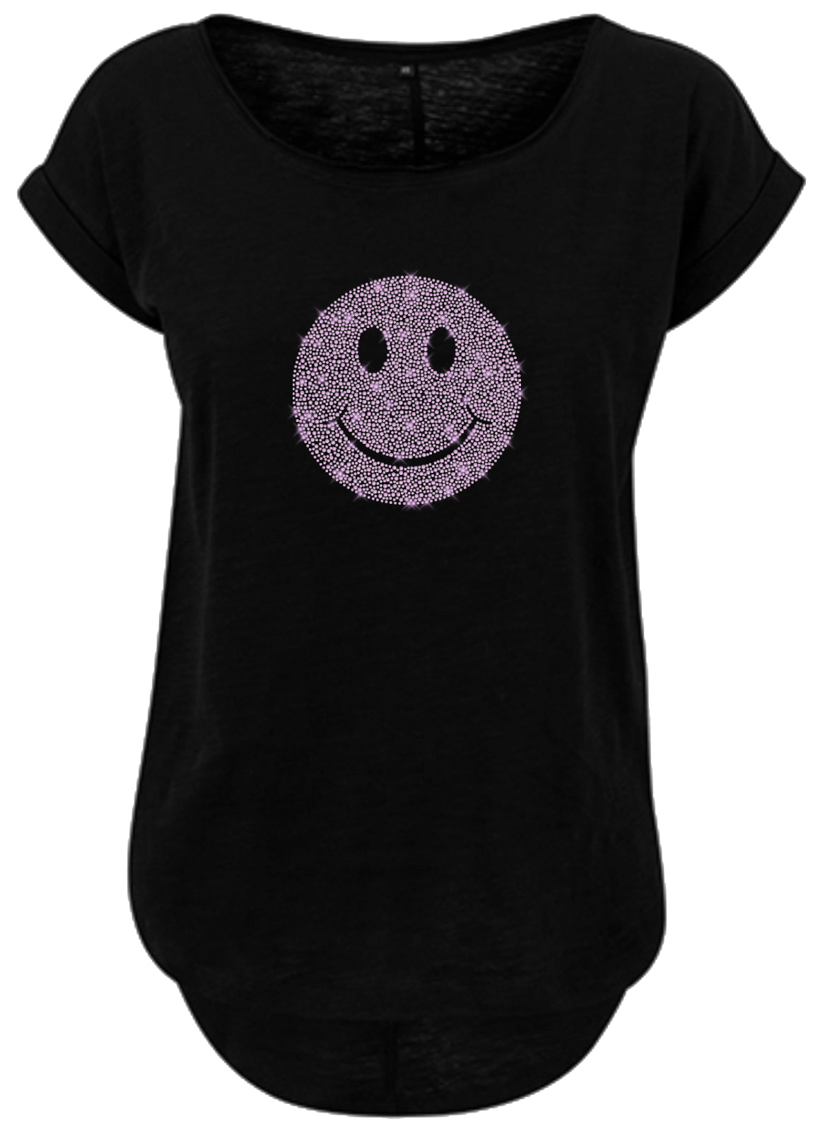 Blingeling®Shirts Damen T-Shirt mit Emoji Smile, Smiley in Rosa / Flieder