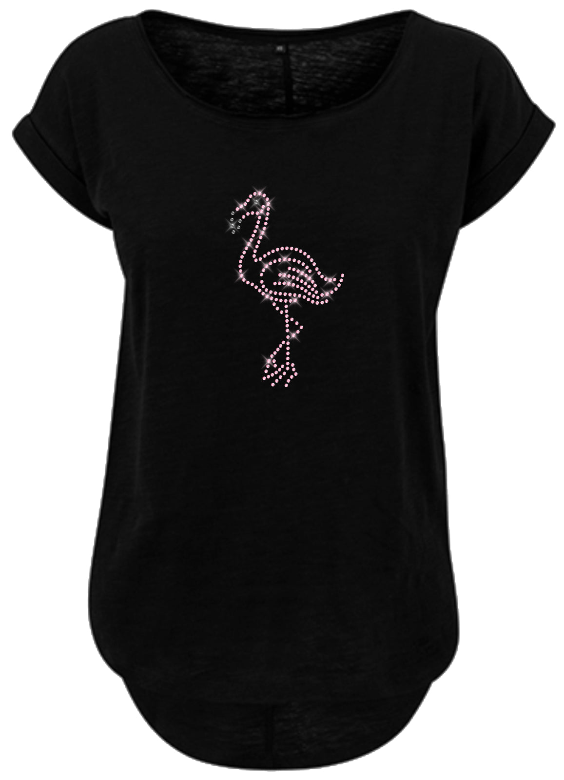 Blingeling®Shirts Damen T-Shirt   Flamingo in Rosa Strass