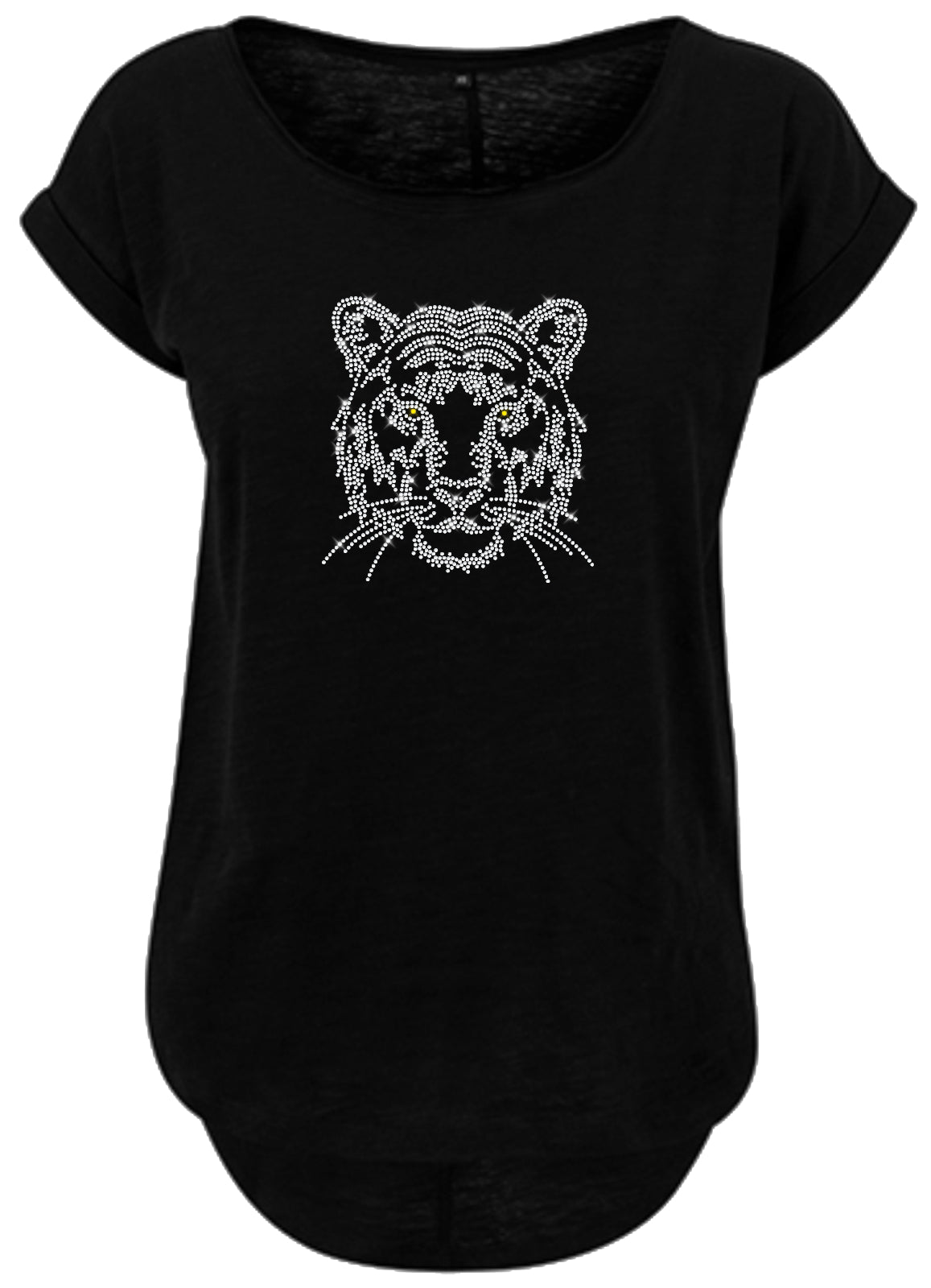 Damen Tiger Shirt mit Silber Strass