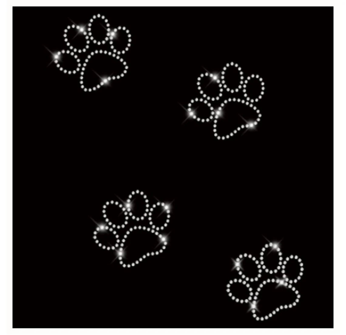 Blingeling® Bügelbild 4 Hundepfoten Strass Motiv Hotfix Applikation 230 x 220 mm